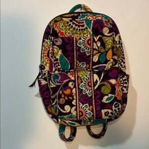Vera Bradley Purple and Green Patterned Mini Backpack